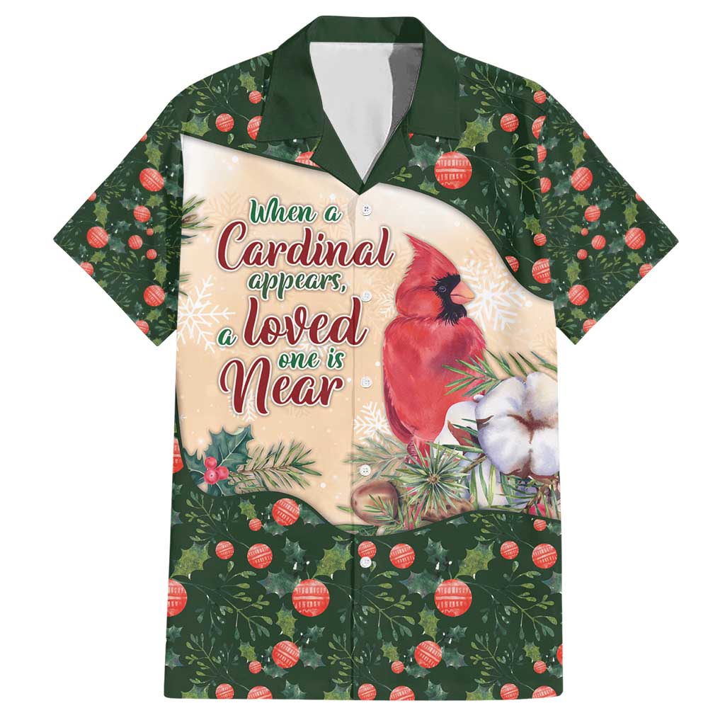 Memorial Cardinal Christmas Family Matching Short Sleeve Bodycon Dress and Hawaiian Shirt When A Cardinal Appears Loved One Is Near - Wonder Print Shop