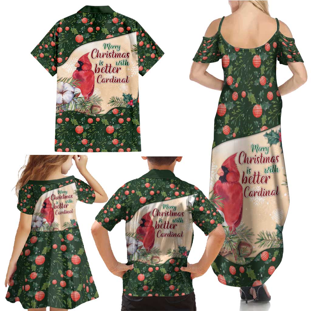 Memorial Cardinal Christmas Family Matching Summer Maxi Dress and Hawaiian Shirt When A Cardinal Appears Loved One Is Near - Wonder Print Shop