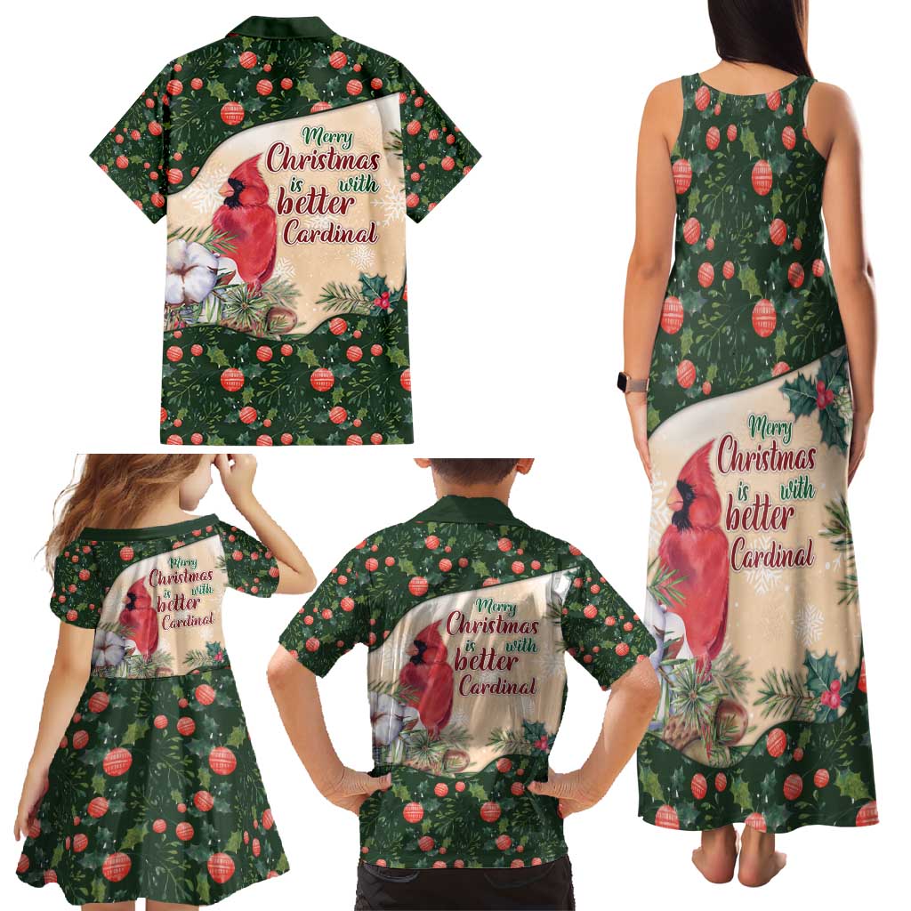 Memorial Cardinal Christmas Family Matching Tank Maxi Dress and Hawaiian Shirt When A Cardinal Appears Loved One Is Near - Wonder Print Shop