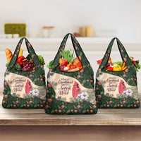 Memorial Cardinal Christmas Grocery Bag When A Cardinal Appears Loved One Is Near - Wonder Print Shop