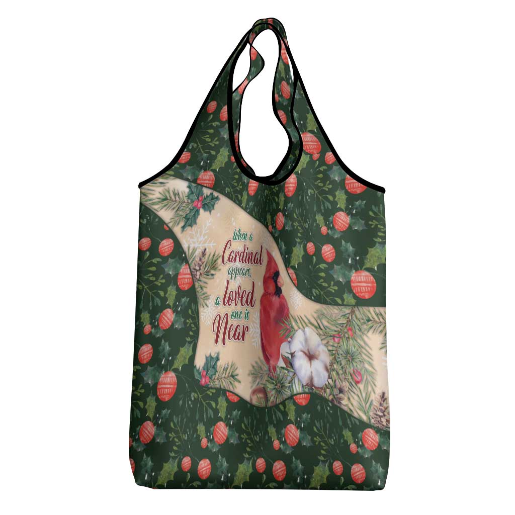 Memorial Cardinal Christmas Grocery Bag When A Cardinal Appears Loved One Is Near - Wonder Print Shop