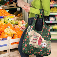 Memorial Cardinal Christmas Grocery Bag When A Cardinal Appears Loved One Is Near - Wonder Print Shop