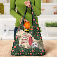 Memorial Cardinal Christmas Grocery Bag When A Cardinal Appears Loved One Is Near - Wonder Print Shop