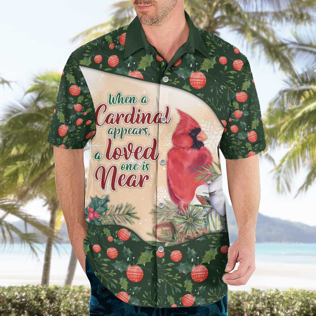 Memorial Cardinal Christmas Hawaiian Shirt When A Cardinal Appears Loved One Is Near - Wonder Print Shop