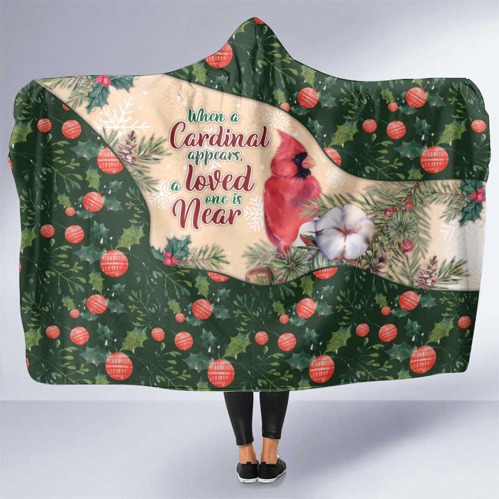 Memorial Cardinal Christmas Hooded Blanket When A Cardinal Appears Loved One Is Near - Wonder Print Shop