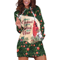 Memorial Cardinal Christmas Hoodie Dress When A Cardinal Appears Loved One Is Near - Wonder Print Shop