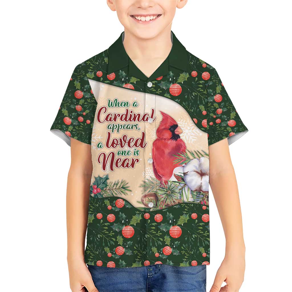 Memorial Cardinal Christmas Kid Hawaiian Shirt When A Cardinal Appears Loved One Is Near - Wonder Print Shop