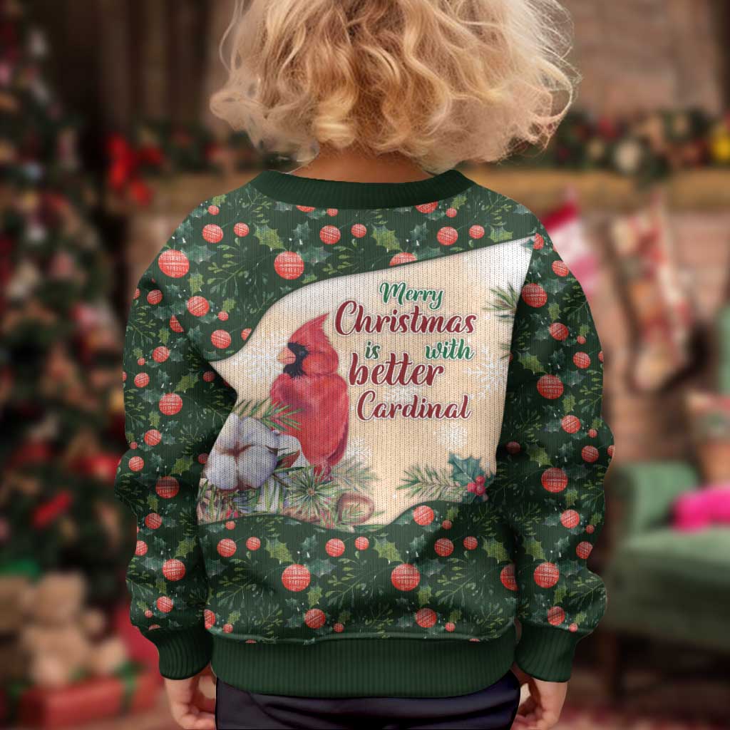 Cardinal Christmas Kid Ugly Christmas Sweater Love Near The Xmas - Wonder Print Shop