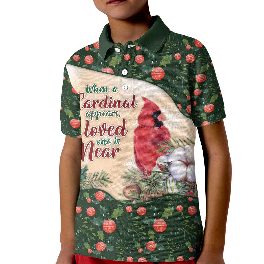 Memorial Cardinal Christmas Kid Polo Shirt When A Cardinal Appears Loved One Is Near - Wonder Print Shop