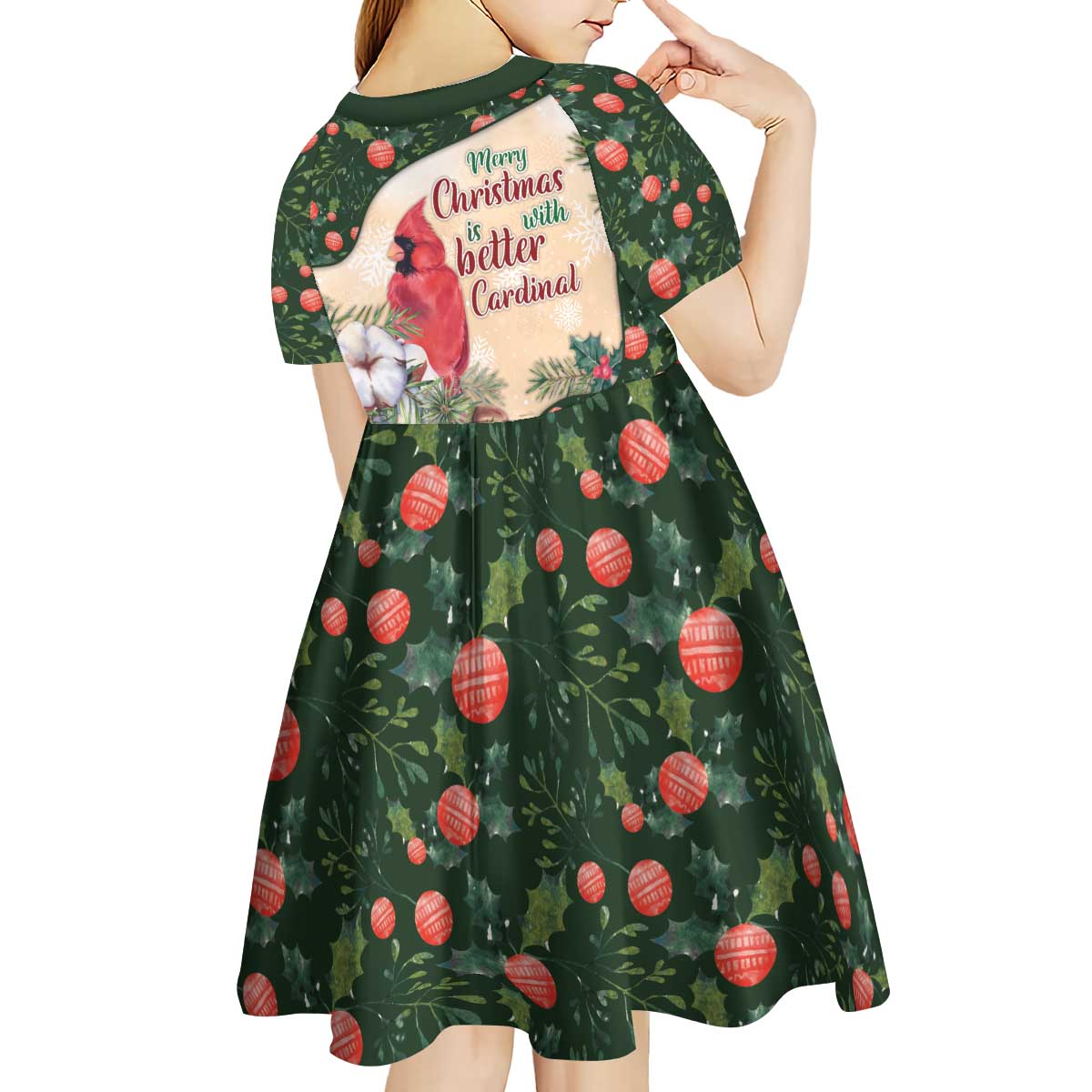 Memorial Cardinal Christmas Kid Short Sleeve Dress When A Cardinal Appears Loved One Is Near - Wonder Print Shop