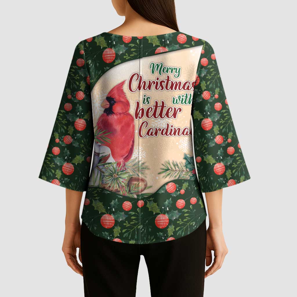 Memorial Cardinal Christmas Kimono Sleeve Blouse When A Cardinal Appears Loved One Is Near - Wonder Print Shop