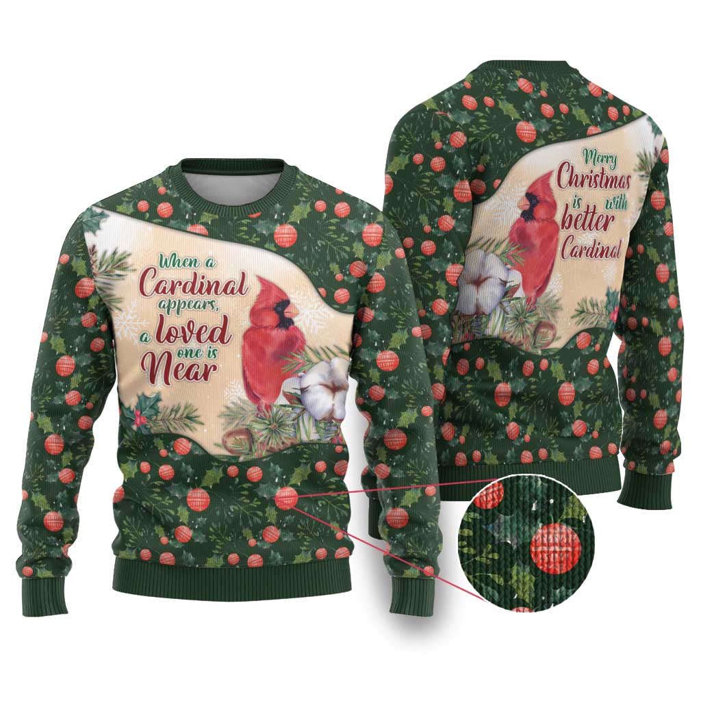 Cardinal Christmas Ugly Christmas Sweater Love Near The Xmas - Wonder Print Shop