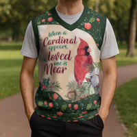 Cardinal Christmas Knitted V-Neck Vest Love Near The Xmas - Wonder Print Shop