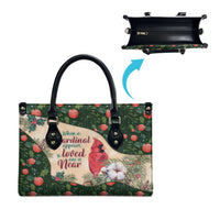 Memorial Cardinal Christmas Leather Bag When A Cardinal Appears Loved One Is Near - Wonder Print Shop