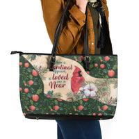 Memorial Cardinal Christmas Leather Tote Bag When A Cardinal Appears Loved One Is Near - Wonder Print Shop