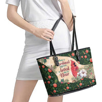 Memorial Cardinal Christmas Leather Tote Bag When A Cardinal Appears Loved One Is Near - Wonder Print Shop