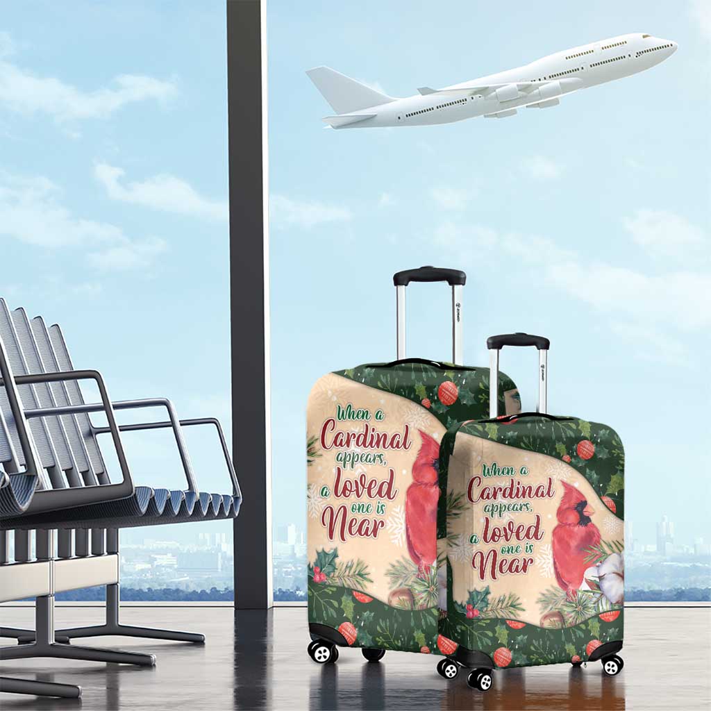 Memorial Cardinal Christmas Luggage Cover When A Cardinal Appears Loved One Is Near - Wonder Print Shop