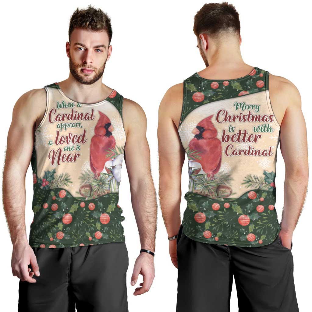 Memorial Cardinal Christmas Men Tank Top When A Cardinal Appears Loved One Is Near - Wonder Print Shop