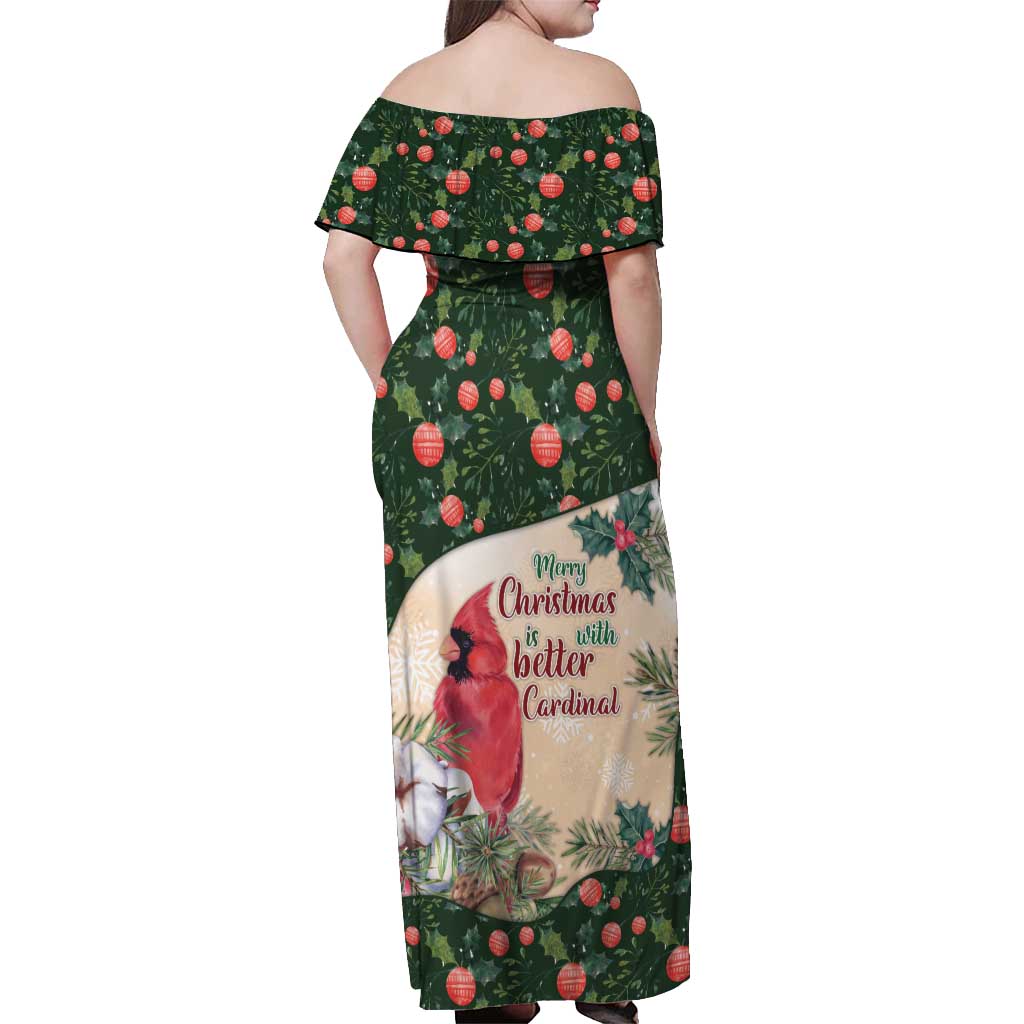 Memorial Cardinal Christmas Off Shoulder Maxi Dress When A Cardinal Appears Loved One Is Near - Wonder Print Shop