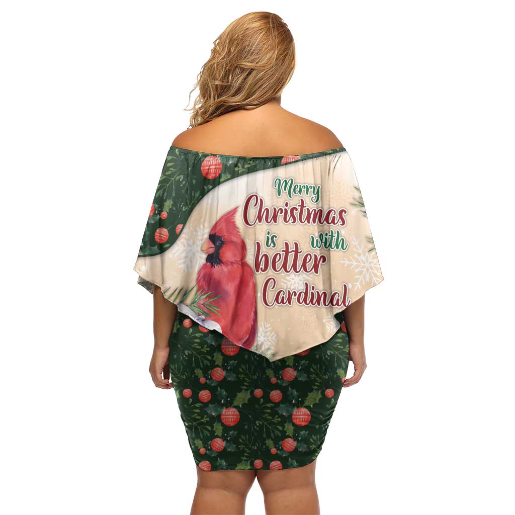 Memorial Cardinal Christmas Off Shoulder Short Dress When A Cardinal Appears Loved One Is Near - Wonder Print Shop
