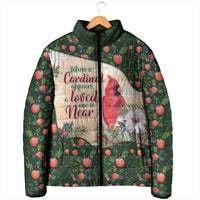 Memorial Cardinal Christmas Padded Jacket When A Cardinal Appears Loved One Is Near - Wonder Print Shop