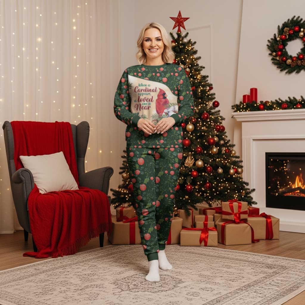 Cardinal Christmas Pajama Set Love Near The Xmas - Wonder Print Shop