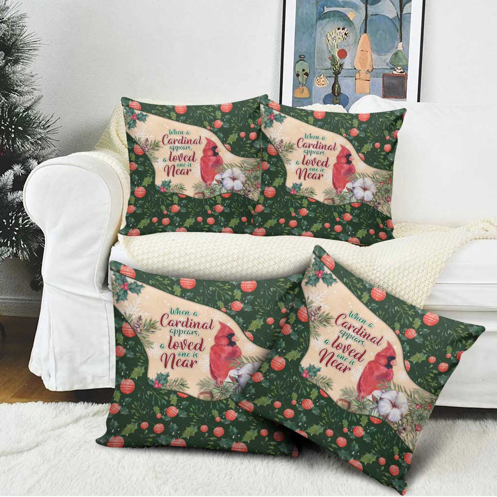 Memorial Cardinal Christmas Pillow Cover When A Cardinal Appears Loved One Is Near - Wonder Print Shop