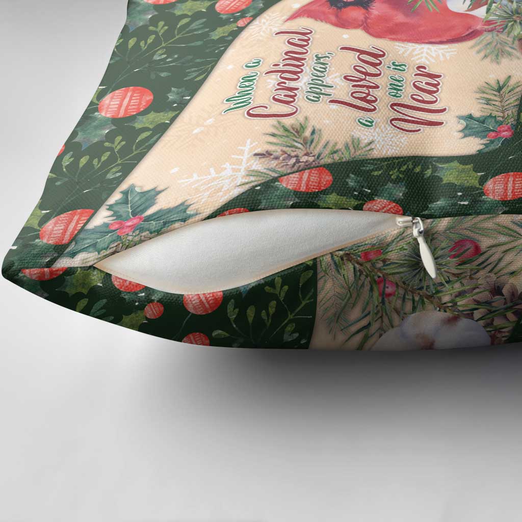 Memorial Cardinal Christmas Pillow Cover When A Cardinal Appears Loved One Is Near - Wonder Print Shop
