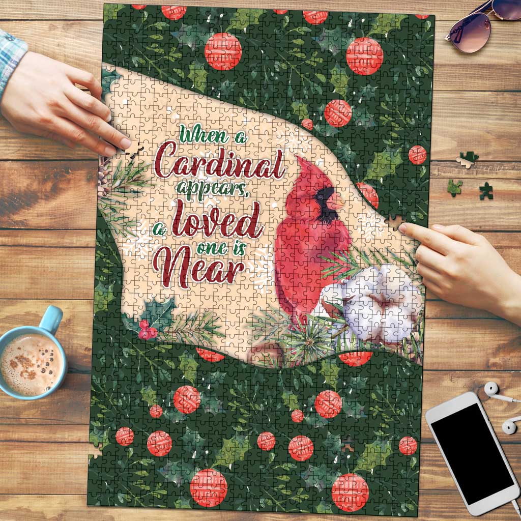 Memorial Cardinal Christmas Puzzle When A Cardinal Appears Loved One Is Near - Wonder Print Shop