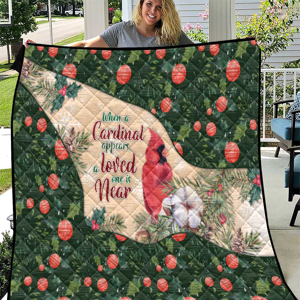 Memorial Cardinal Christmas Quilt When A Cardinal Appears Loved One Is Near - Wonder Print Shop