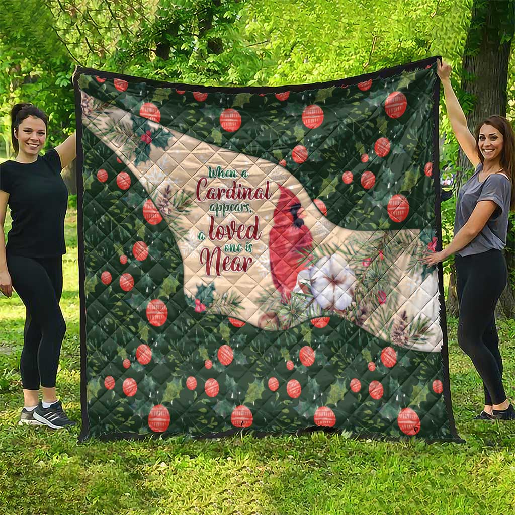 Memorial Cardinal Christmas Quilt When A Cardinal Appears Loved One Is Near - Wonder Print Shop