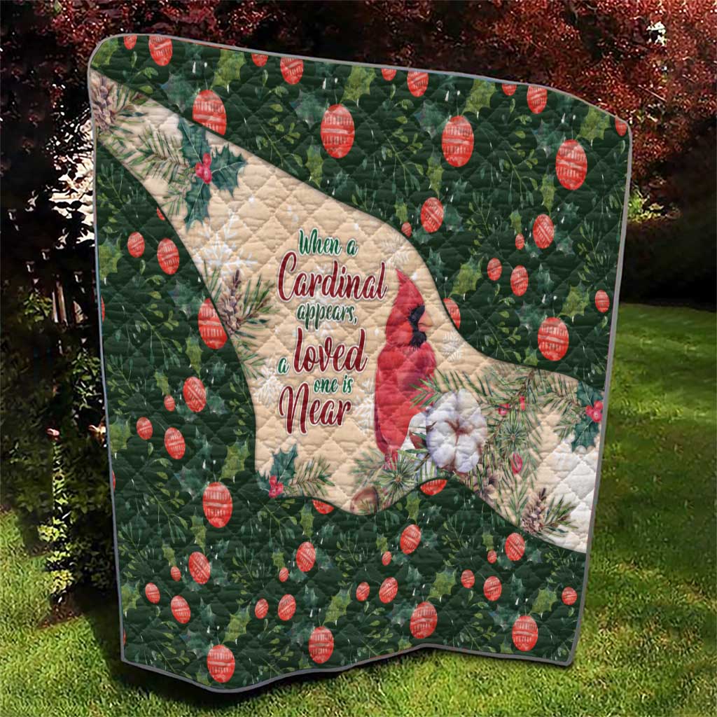 Memorial Cardinal Christmas Quilt When A Cardinal Appears Loved One Is Near - Wonder Print Shop