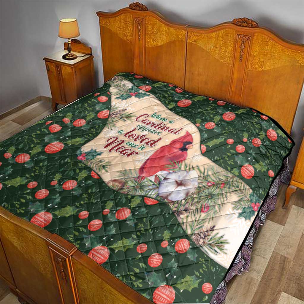 Memorial Cardinal Christmas Quilt When A Cardinal Appears Loved One Is Near - Wonder Print Shop