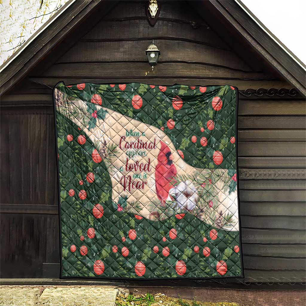 Memorial Cardinal Christmas Quilt When A Cardinal Appears Loved One Is Near - Wonder Print Shop