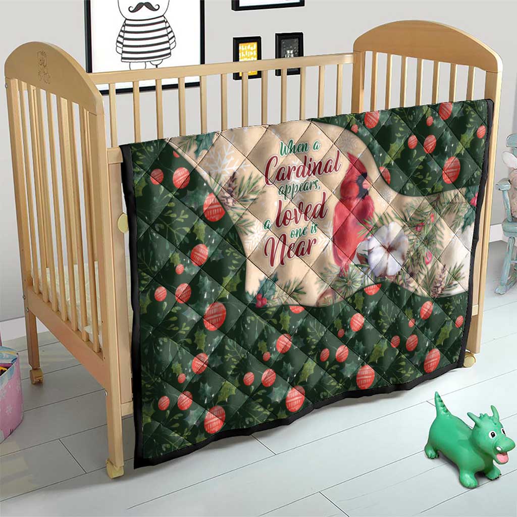 Memorial Cardinal Christmas Quilt When A Cardinal Appears Loved One Is Near - Wonder Print Shop