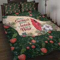 Memorial Cardinal Christmas Quilt Bed Set When A Cardinal Appears Loved One Is Near - Wonder Print Shop