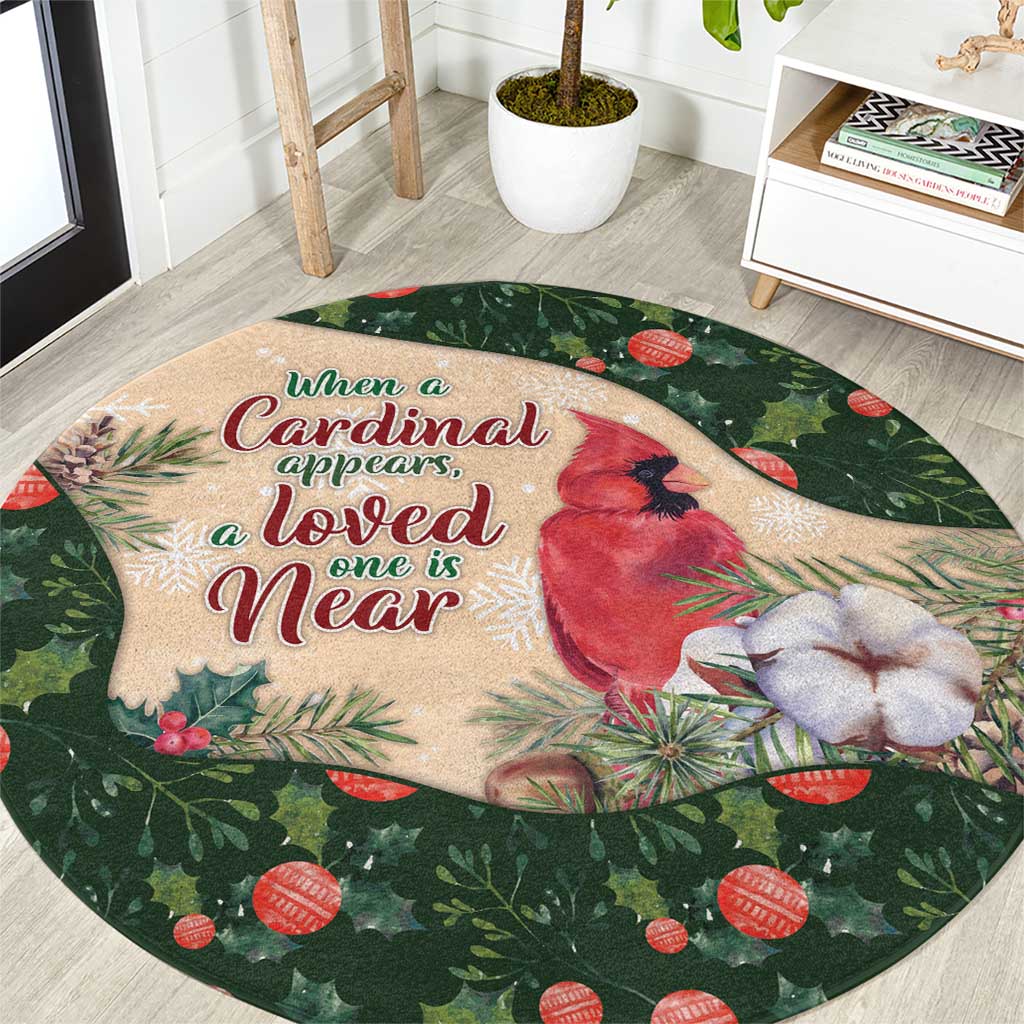 Memorial Cardinal Christmas Round Carpet When A Cardinal Appears Loved One Is Near - Wonder Print Shop