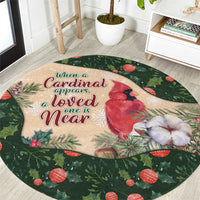 Memorial Cardinal Christmas Round Carpet When A Cardinal Appears Loved One Is Near - Wonder Print Shop