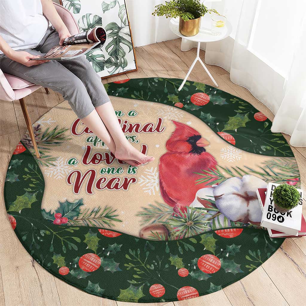 Memorial Cardinal Christmas Round Carpet When A Cardinal Appears Loved One Is Near - Wonder Print Shop