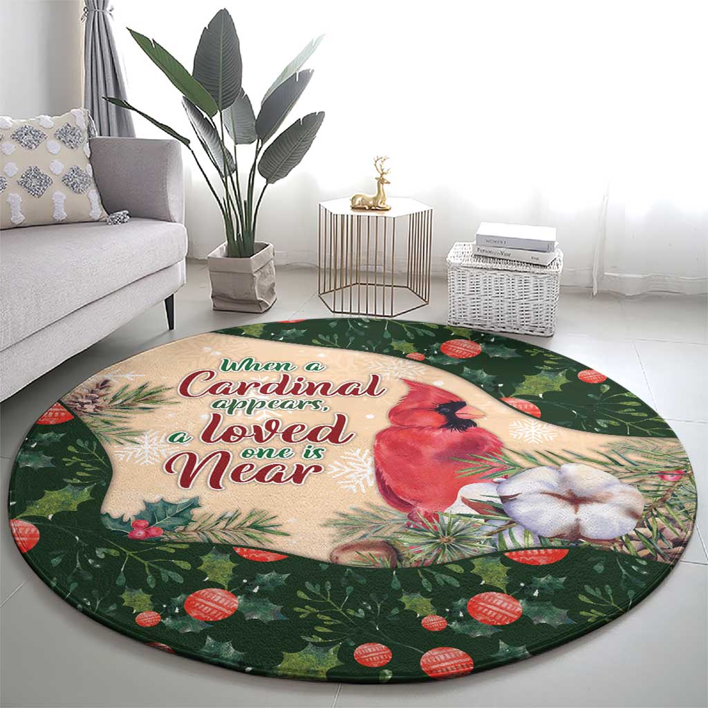 Memorial Cardinal Christmas Round Carpet When A Cardinal Appears Loved One Is Near - Wonder Print Shop