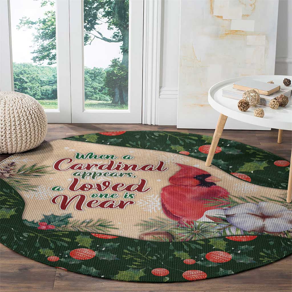 Memorial Cardinal Christmas Round Carpet When A Cardinal Appears Loved One Is Near - Wonder Print Shop