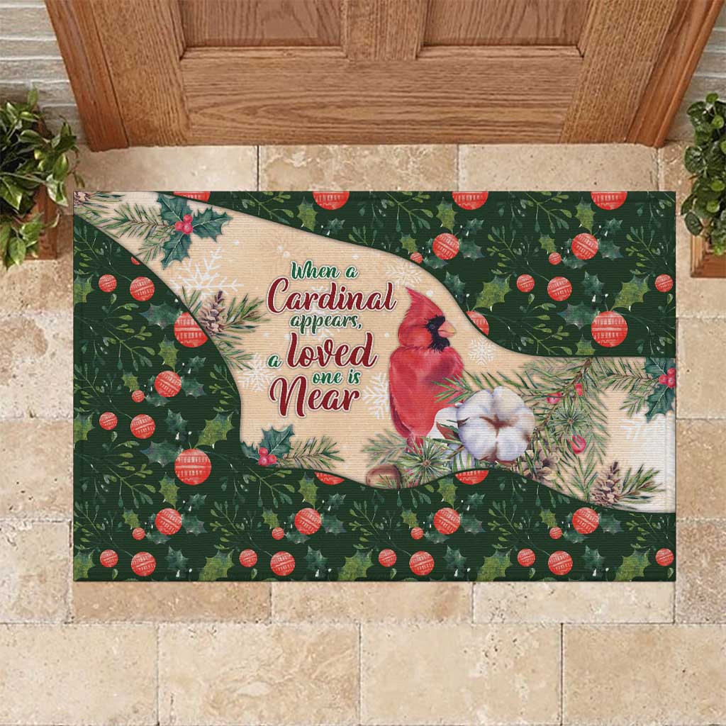 Memorial Cardinal Christmas Rubber Doormat When A Cardinal Appears Loved One Is Near - Wonder Print Shop