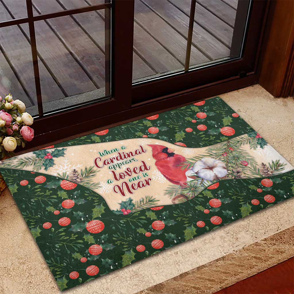 Memorial Cardinal Christmas Rubber Doormat When A Cardinal Appears Loved One Is Near - Wonder Print Shop