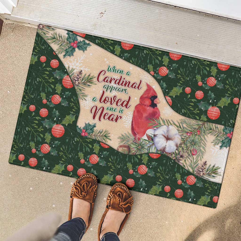 Memorial Cardinal Christmas Rubber Doormat When A Cardinal Appears Loved One Is Near - Wonder Print Shop