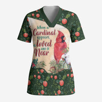 Memorial Cardinal Christmas Scrub Top When A Cardinal Appears Loved One Is Near - Wonder Print Shop