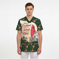 Memorial Cardinal Christmas Scrub Top When A Cardinal Appears Loved One Is Near - Wonder Print Shop