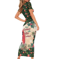Memorial Cardinal Christmas Short Sleeve Bodycon Dress When A Cardinal Appears Loved One Is Near - Wonder Print Shop