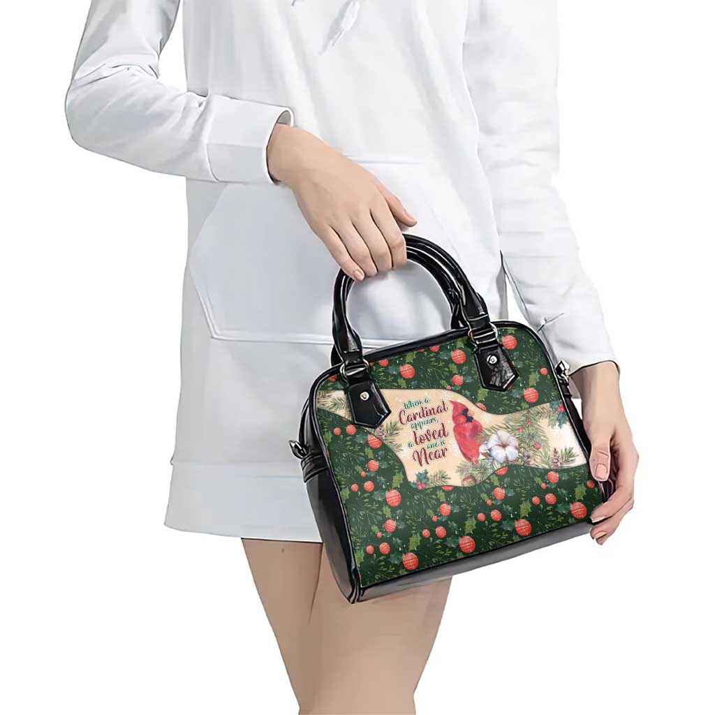 Memorial Cardinal Christmas Shoulder Handbag When A Cardinal Appears Loved One Is Near - Wonder Print Shop