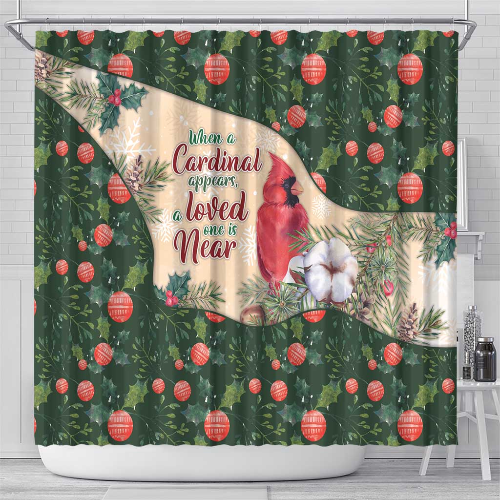 Memorial Cardinal Christmas Shower Curtain When A Cardinal Appears Loved One Is Near - Wonder Print Shop