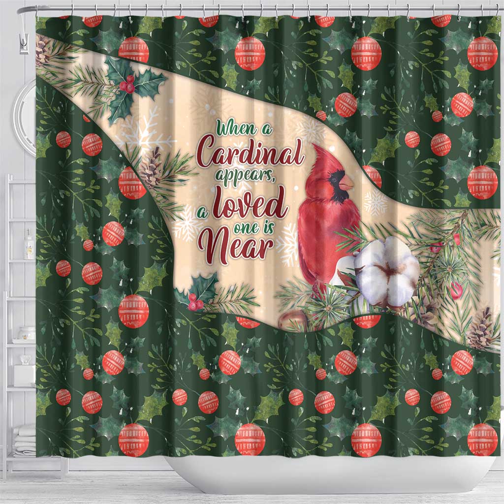 Memorial Cardinal Christmas Shower Curtain When A Cardinal Appears Loved One Is Near - Wonder Print Shop